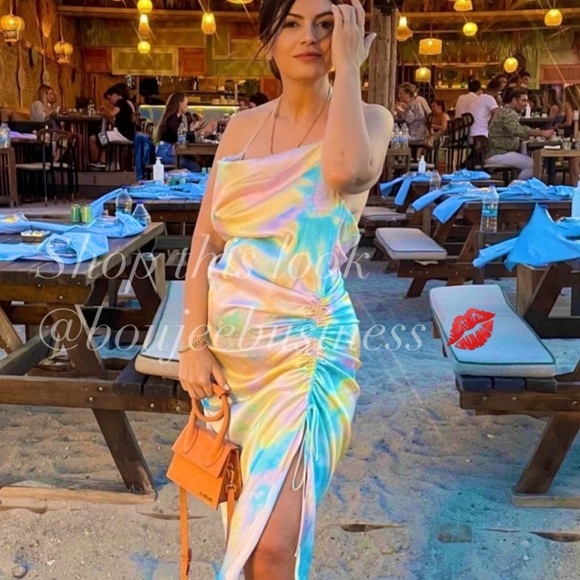 ZARA BNWT Tie Dye Slip Dress with Spaghetti Straps - Picture 8 of 9